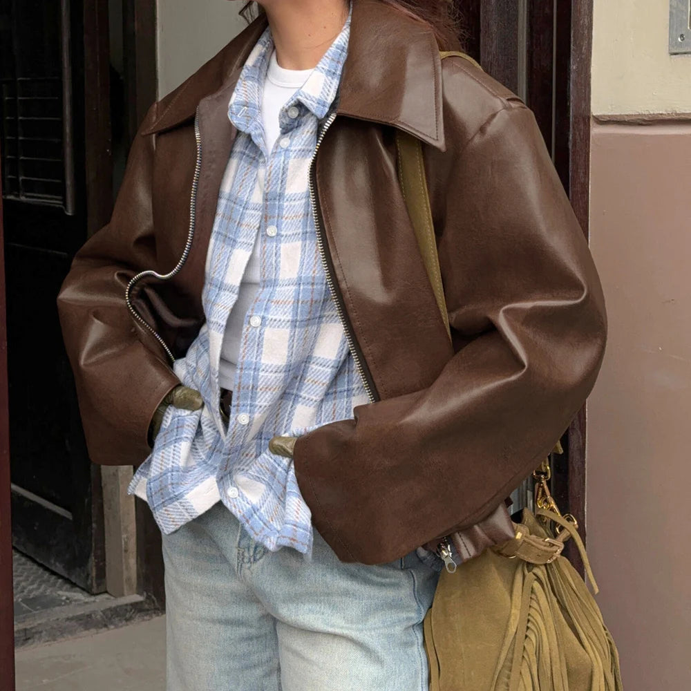 Veste en Simili Cuir Femme