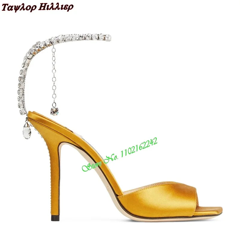 Rhinestone high heel sandals