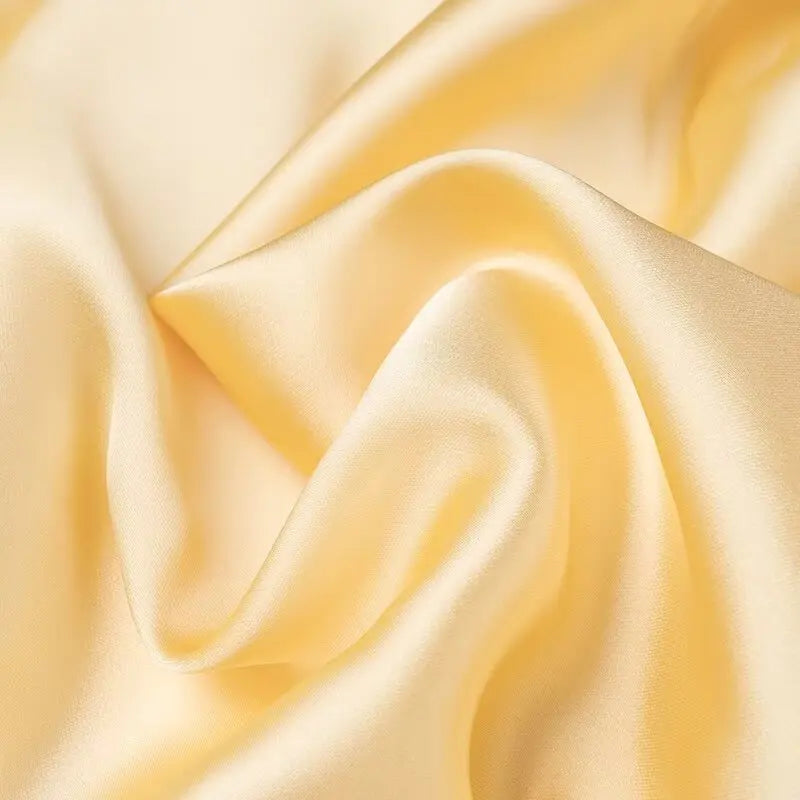 Robe Longue Satinée Jaune Femme