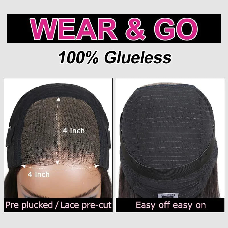 Glueless human hair wig