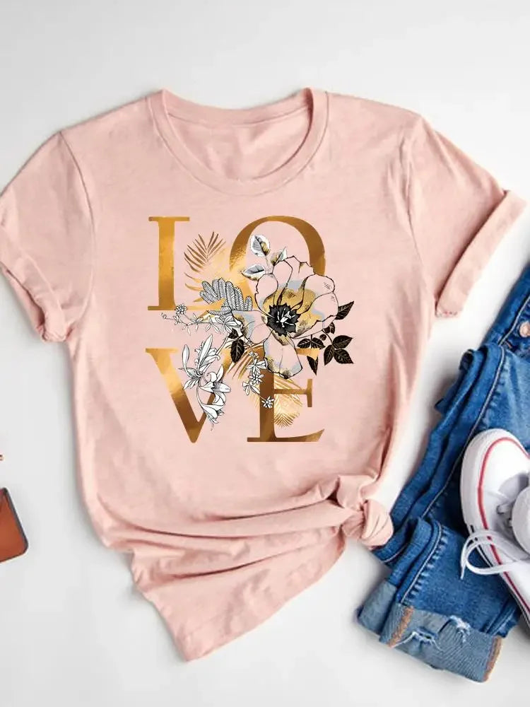 T-shirt imprimé cœur d'amour