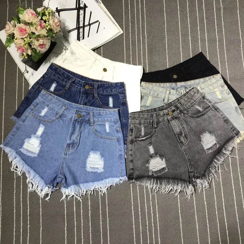 Shorts en Denim Taille Haute