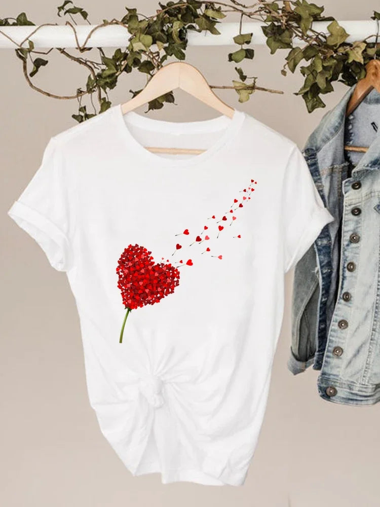 T-shirt imprimé cœur d'amour