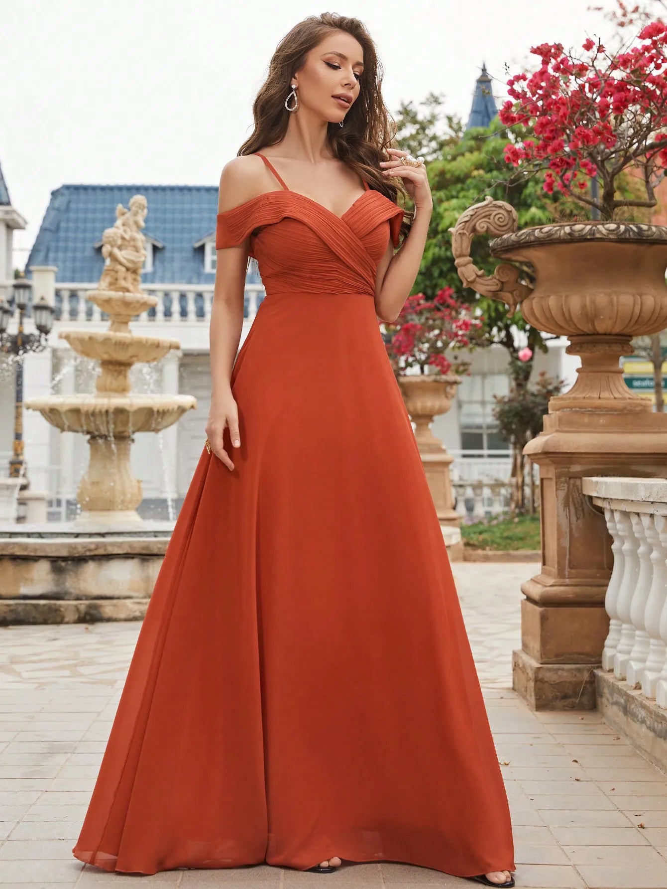 Chiffon evening dress