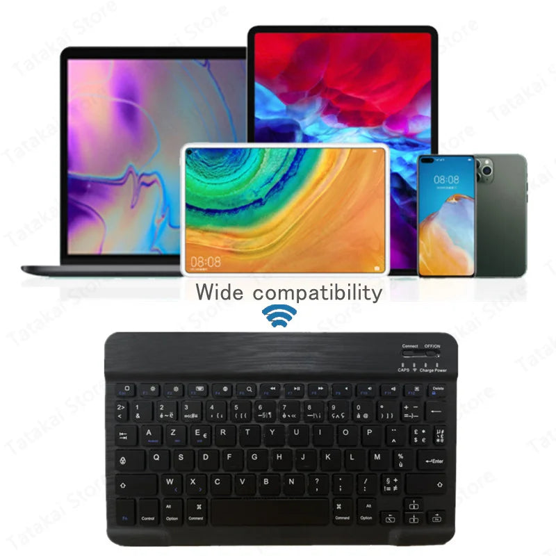 Clavier AZERTY Tablet 10'' Backlit Keyboard for iPad Keyboard AZERTY Keyboard Wireless for Android Xiaomi Huawei Samsung Teclado