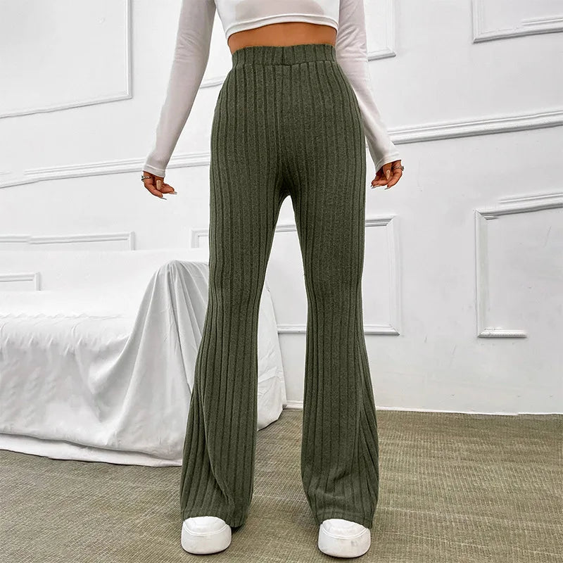 Pantalon Évasé Taille Haute pour Femme