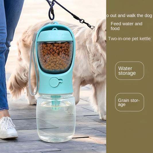 Bouteille d'Eau Portable pour Chien avec Rangement pour Nourriture