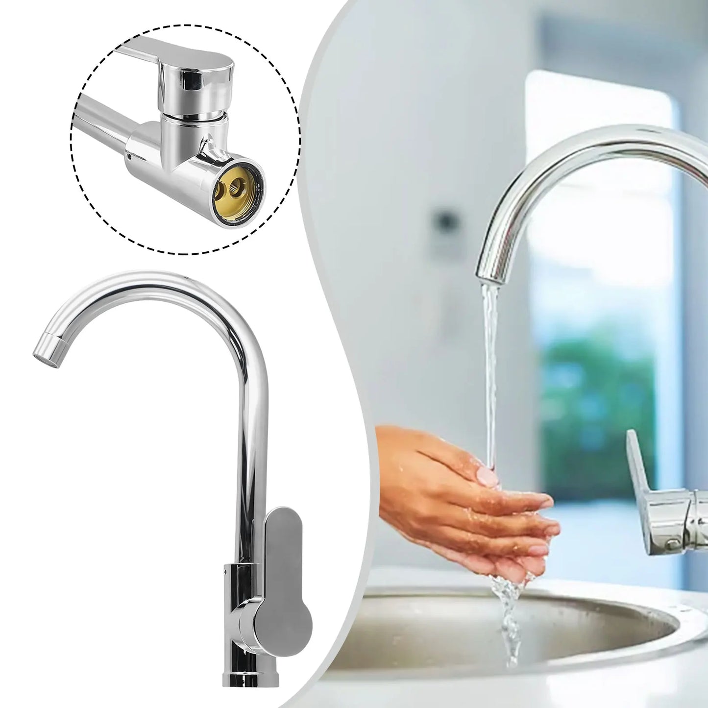 Stainless steel kitchen faucet