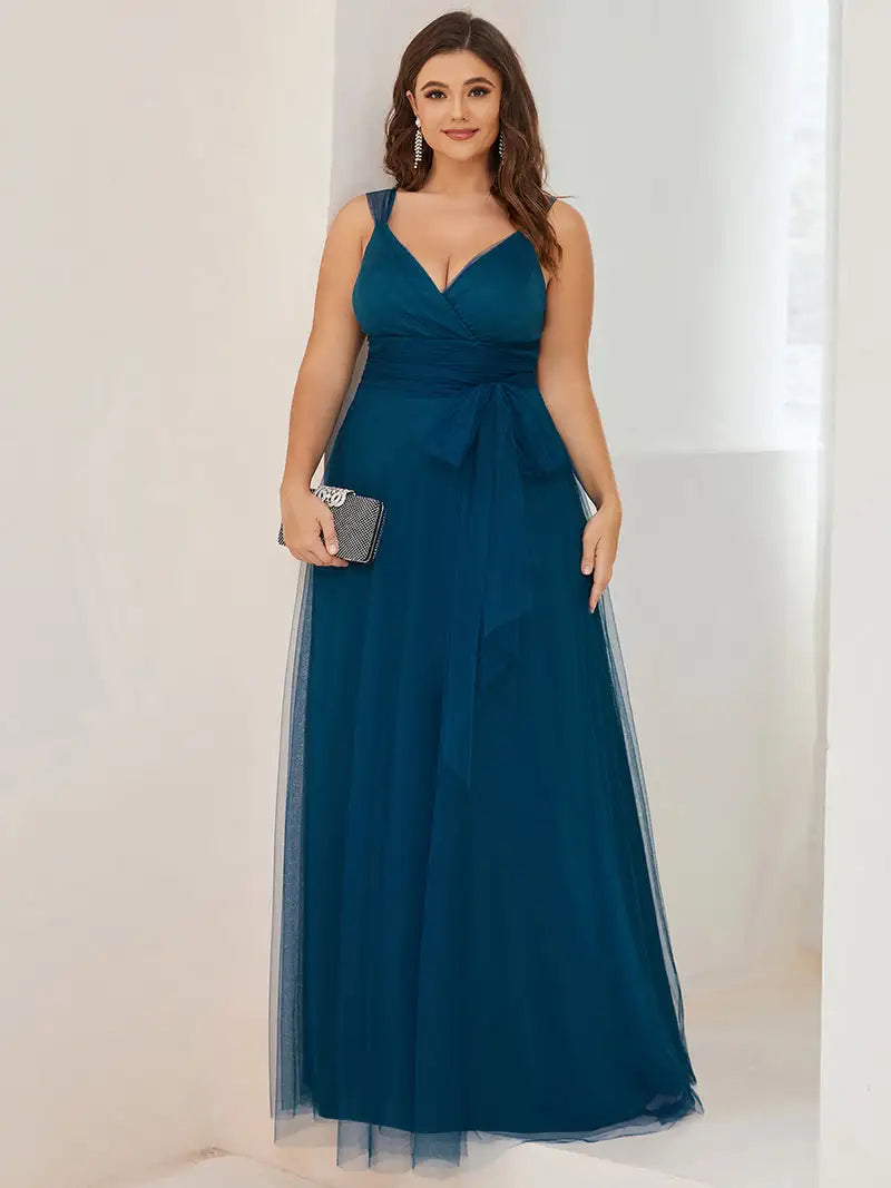 V-neck evening dress