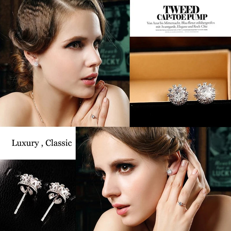 Crystal earrings for men and women