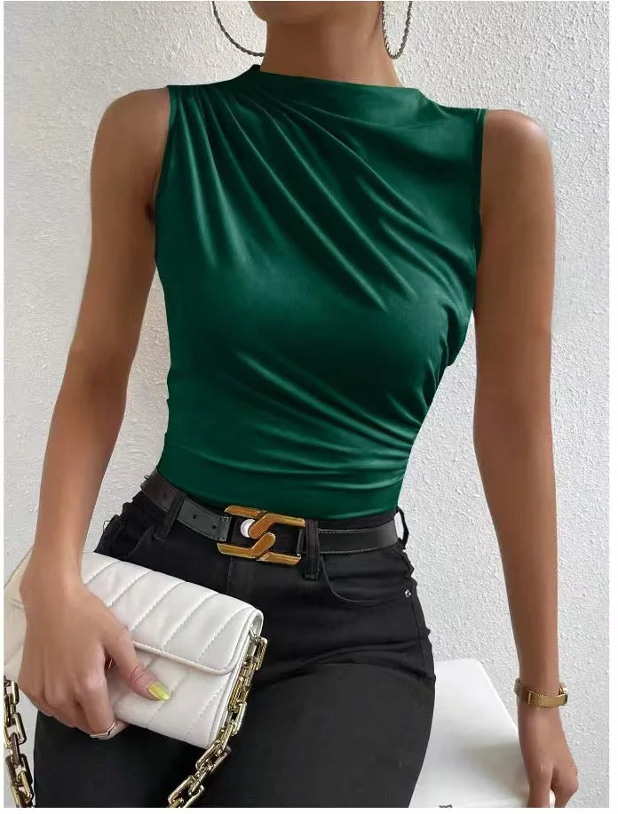 Top Femme Sans Manches à Col Montant