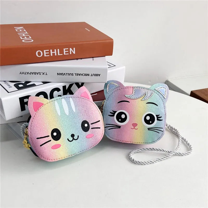 Mini Sac Bandoulière Dessin Animé Chat pour Enfants