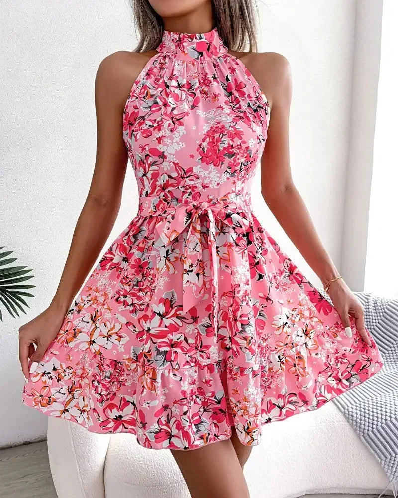 Robe Courte à Fleurs Femme