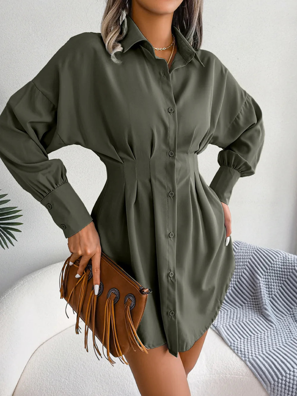 Casual shirt dress