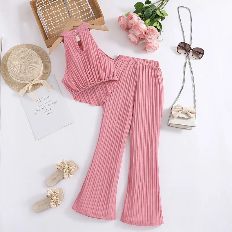 Girls' pink 2-piece set