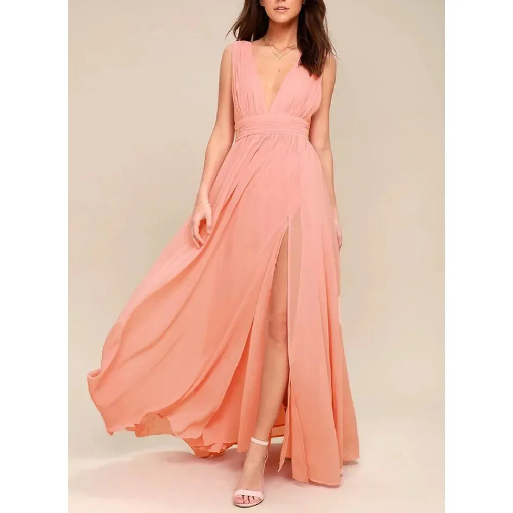 Sexy Robe Longue Dos Nu Femme