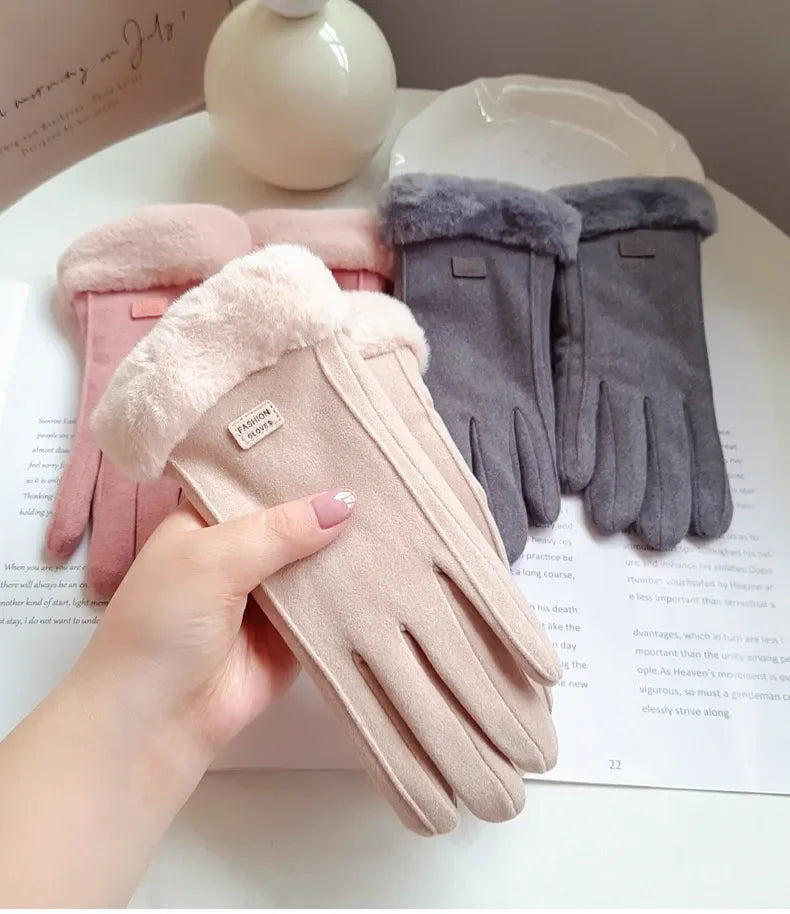 Gants d’Hiver Épais en Peluche pour Femmes