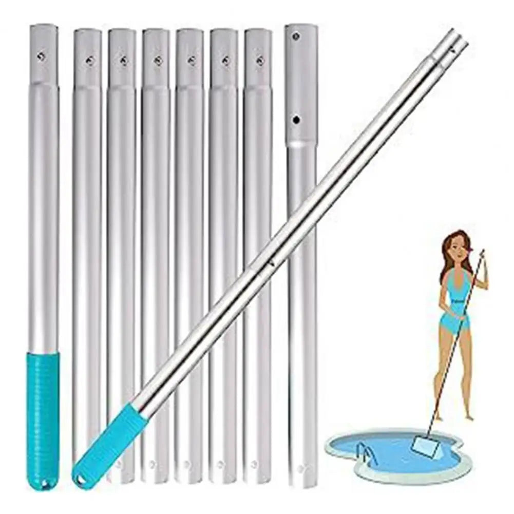 Swimming Pool Pole Adjustable Aluminum Swimming Pool Skimmer Net Pole Corrosion Resistant Accessories for Pool Maintenance