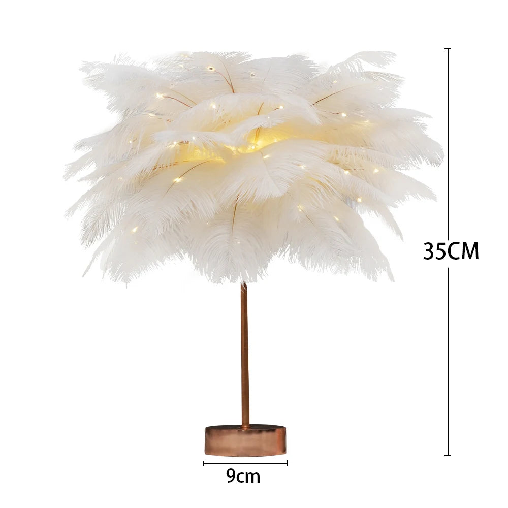 Lampe de Table à Plumes avec Contrôle Tactile