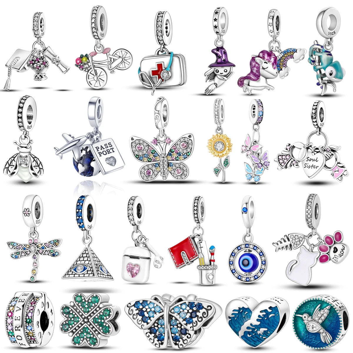 Pandora charms beads encrusted