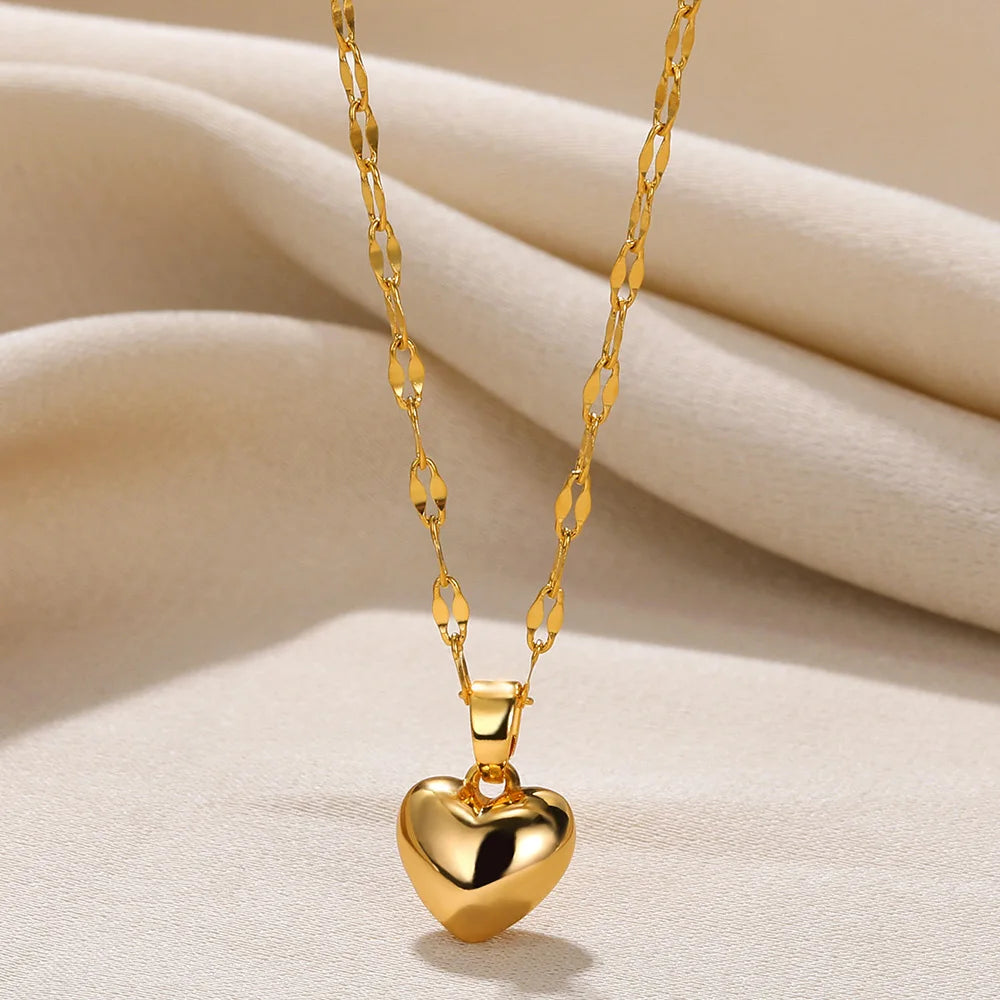 Stainless Steel Love Heart Necklace For Women