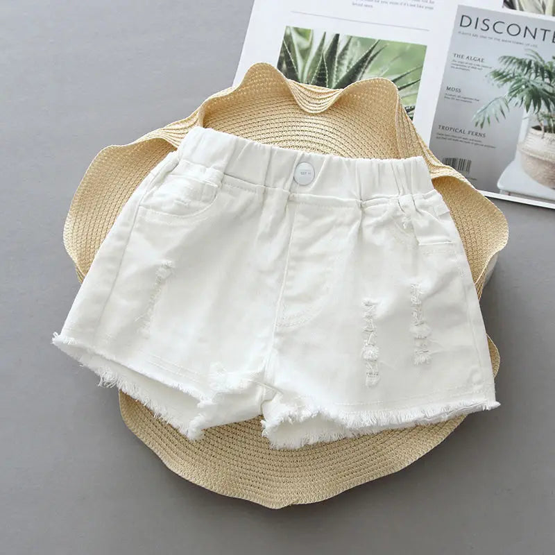 Shorts d'Été en Coton et Polyester pour Filles