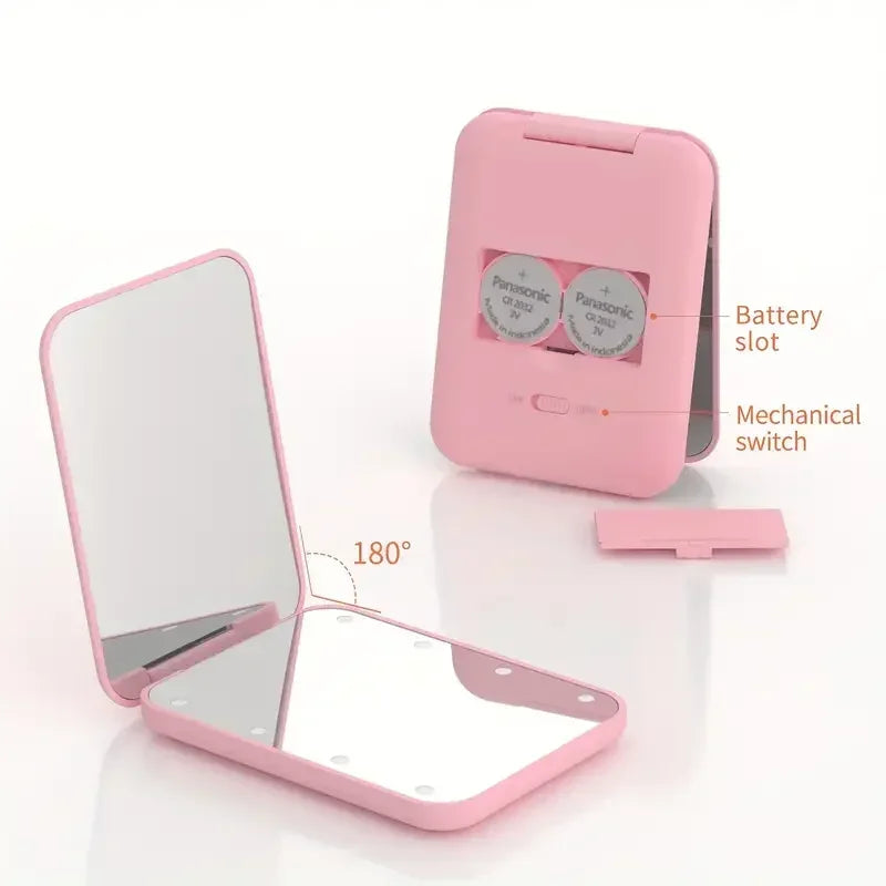 Mini Miroir de Maquillage LED Compact