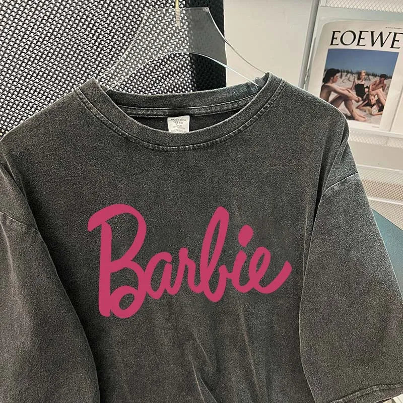 T-shirt Kawaii Vintage avec Imprimé Barbie