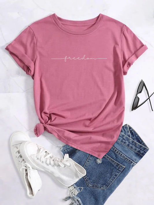 Printed round-neck T-shirt