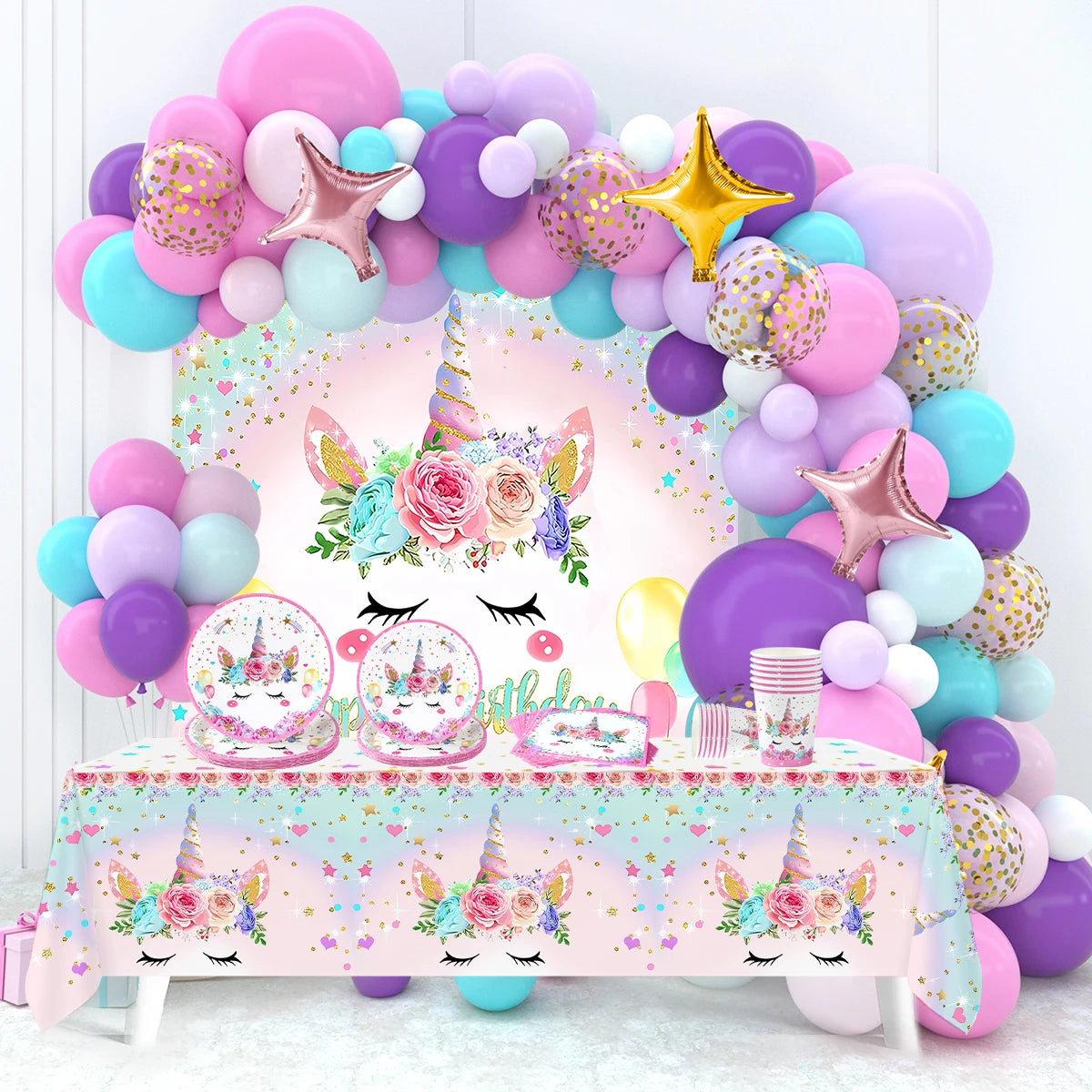 Ensemble de Décoration de Fête Licorne