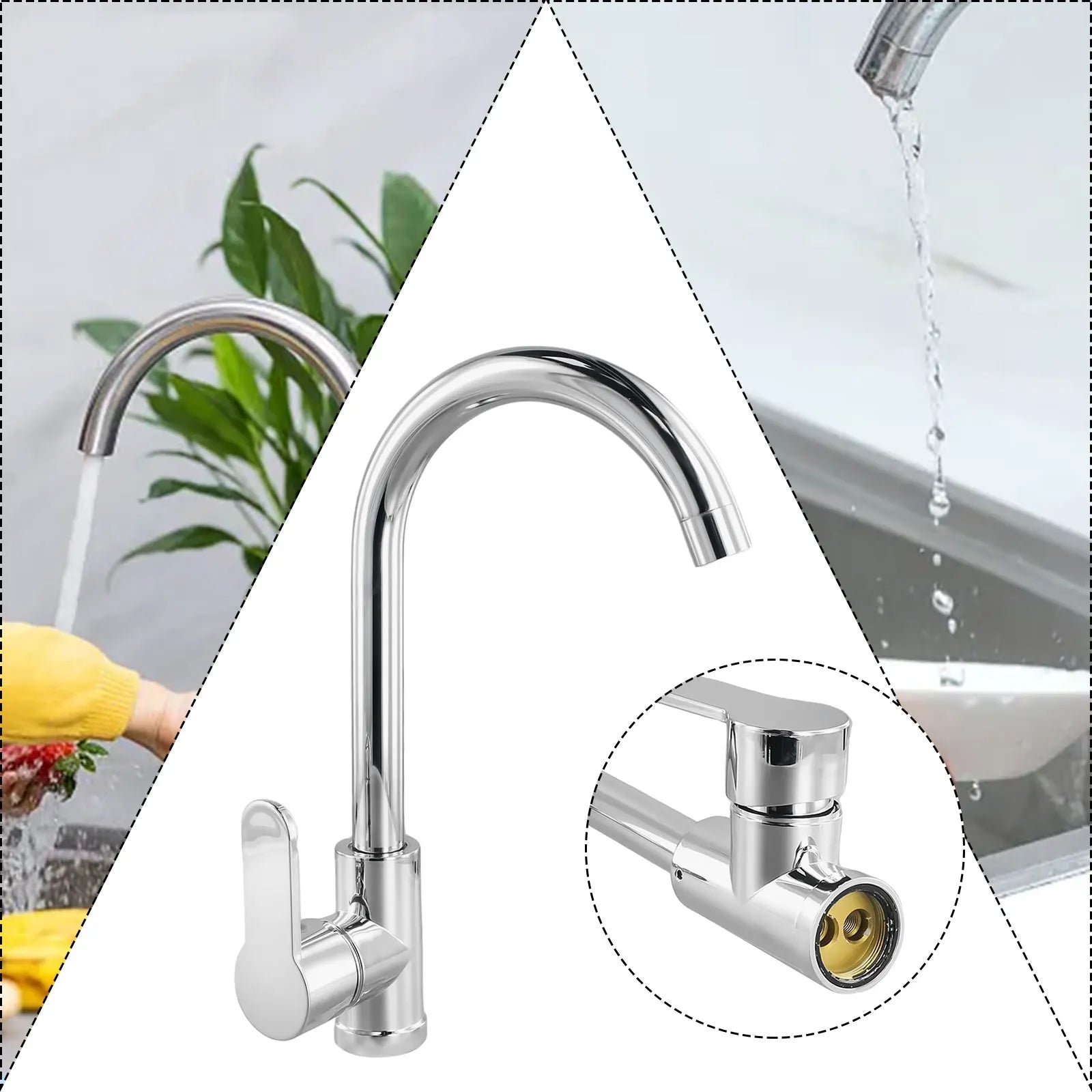 Stainless steel kitchen faucet