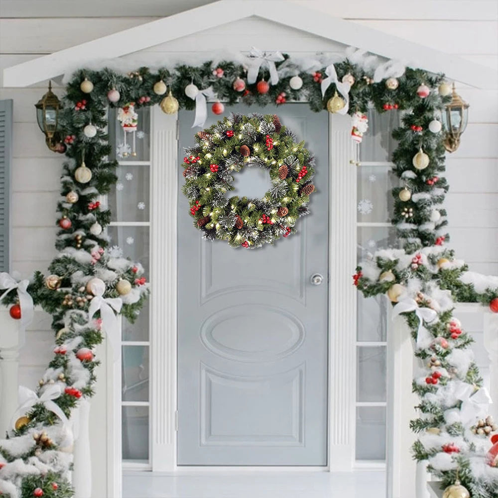 Couronne de Noël pour Porte d'Entrée et Décorations Murales