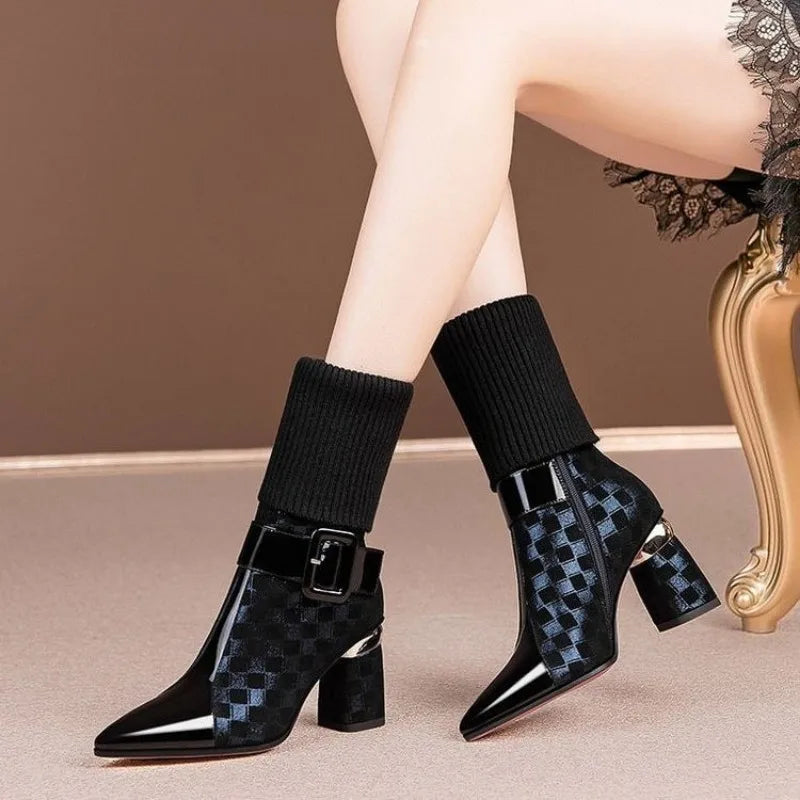 Bottes Modernes en PU pour Femme