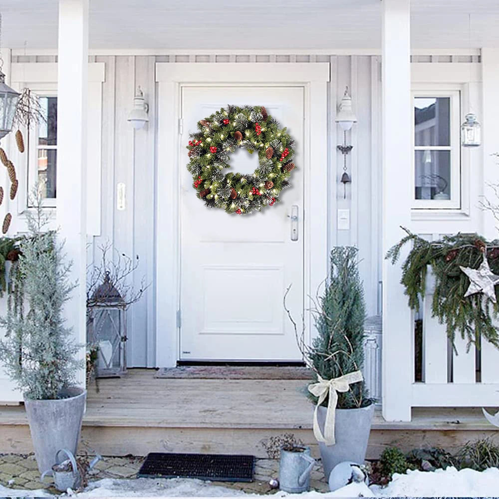 Couronne de Noël pour Porte d'Entrée et Décorations Murales