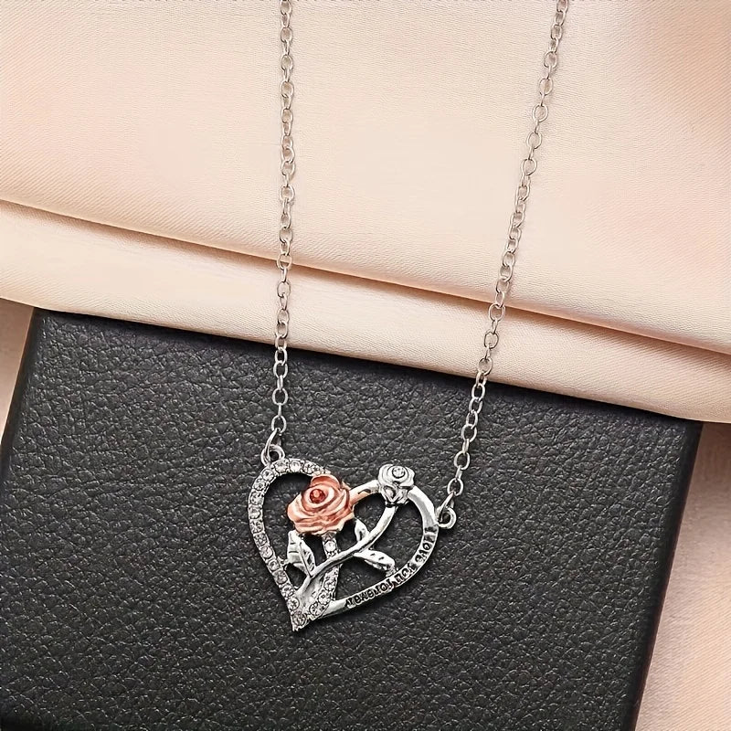 I Love You Forever Necklace With Rose Gift Box