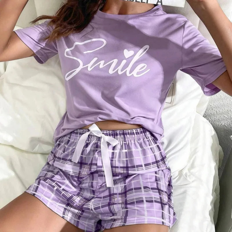 Pyjama Femme à Manches Courtes et Short