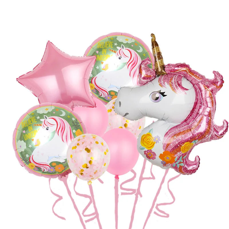 Ensemble de ballons licorne nuage en aluminium, 32 pouces