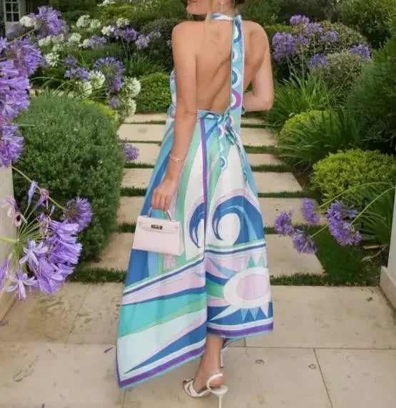 Robe Midi Femme à Imprimé Abstrait