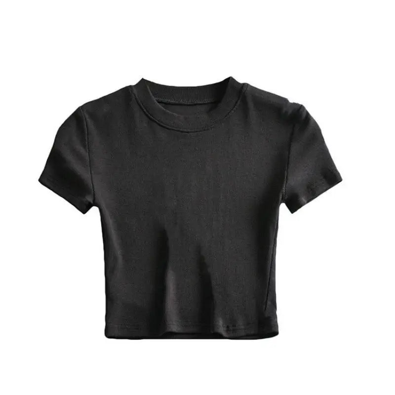 T-shirt Court Basique en Polyester pour Femmes