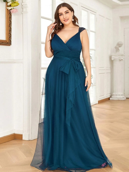 V-neck evening dress