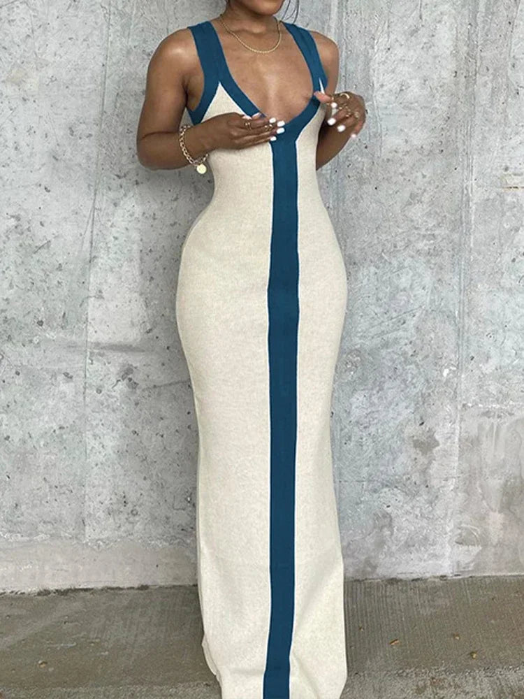 Robe Longue Femme à Rayures