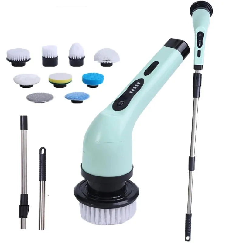 Multi-function cordless rotary and electric cleaning brush