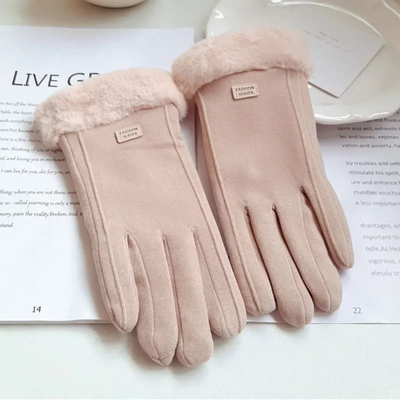 Gants d’Hiver Épais en Peluche pour Femmes