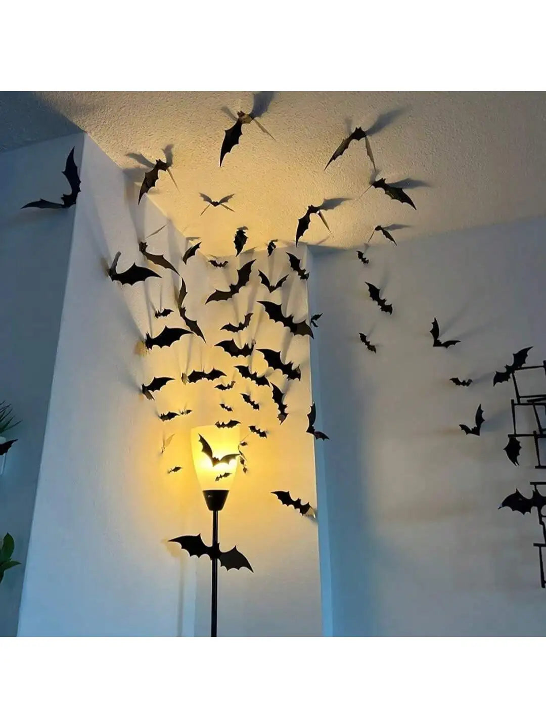 60pcs 3D Waterproof Bats for Halloween Wall Decoration