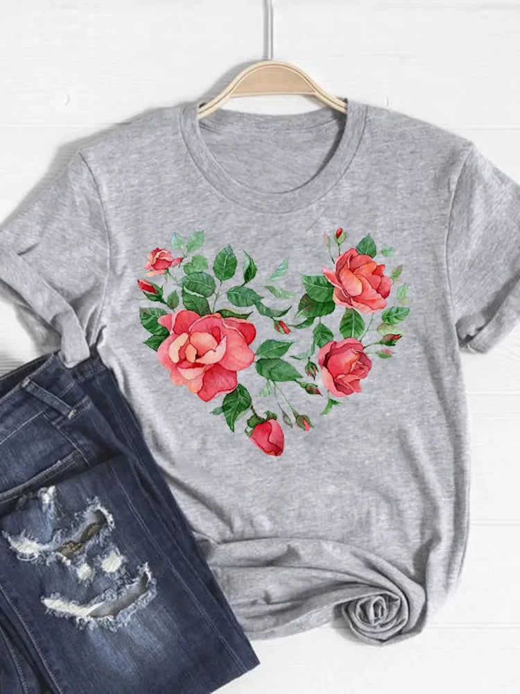 T-shirt imprimé cœur d'amour