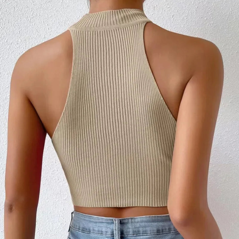 Crop top en tricot pour femme