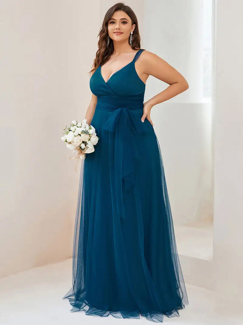 V-neck evening dress