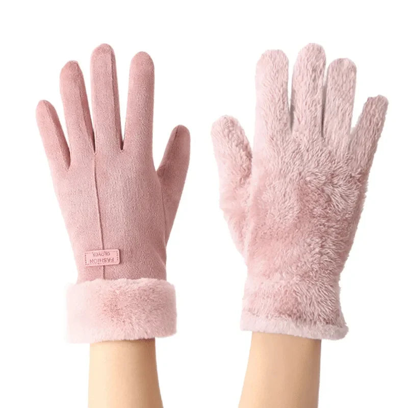 Gants d’Hiver Épais en Peluche pour Femmes