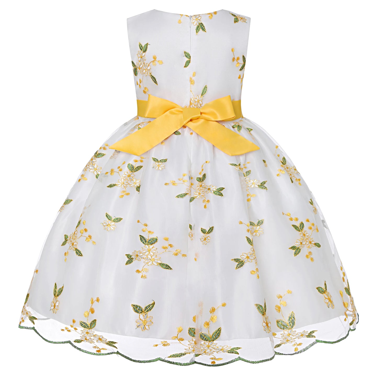 Robe brodée nœud papillon Fille