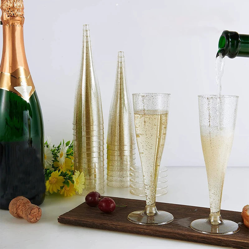 5 pièces de gobelets à Champagne jetables en plastique de 135ml